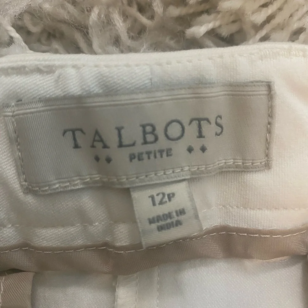 TALBOTS Cream Ankle Pants sz 12P - Picture 2 of 6